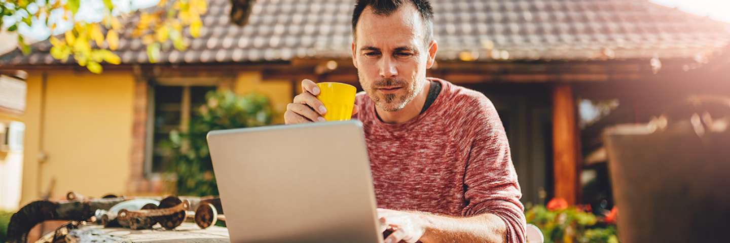 A man on his laptop