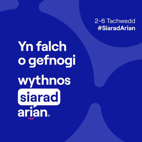 Wythnos Siarad Arian baneri clawr